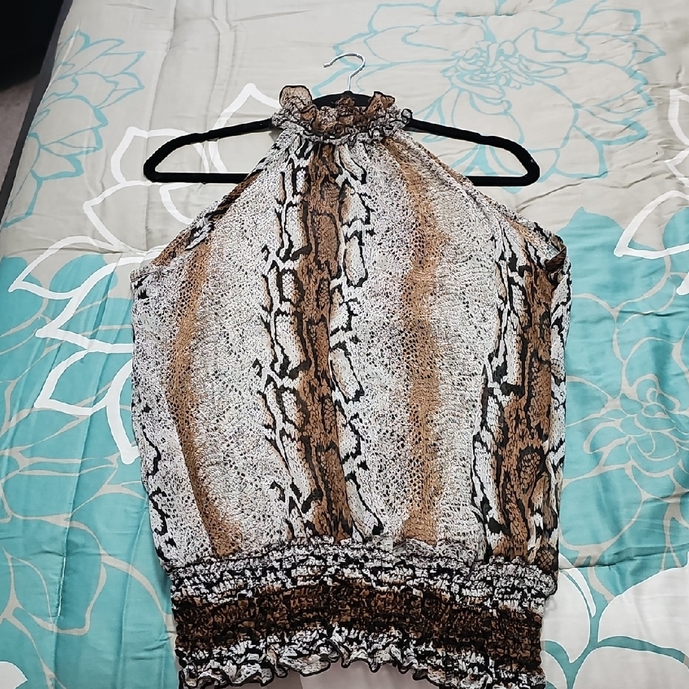Snake Print Halter Top